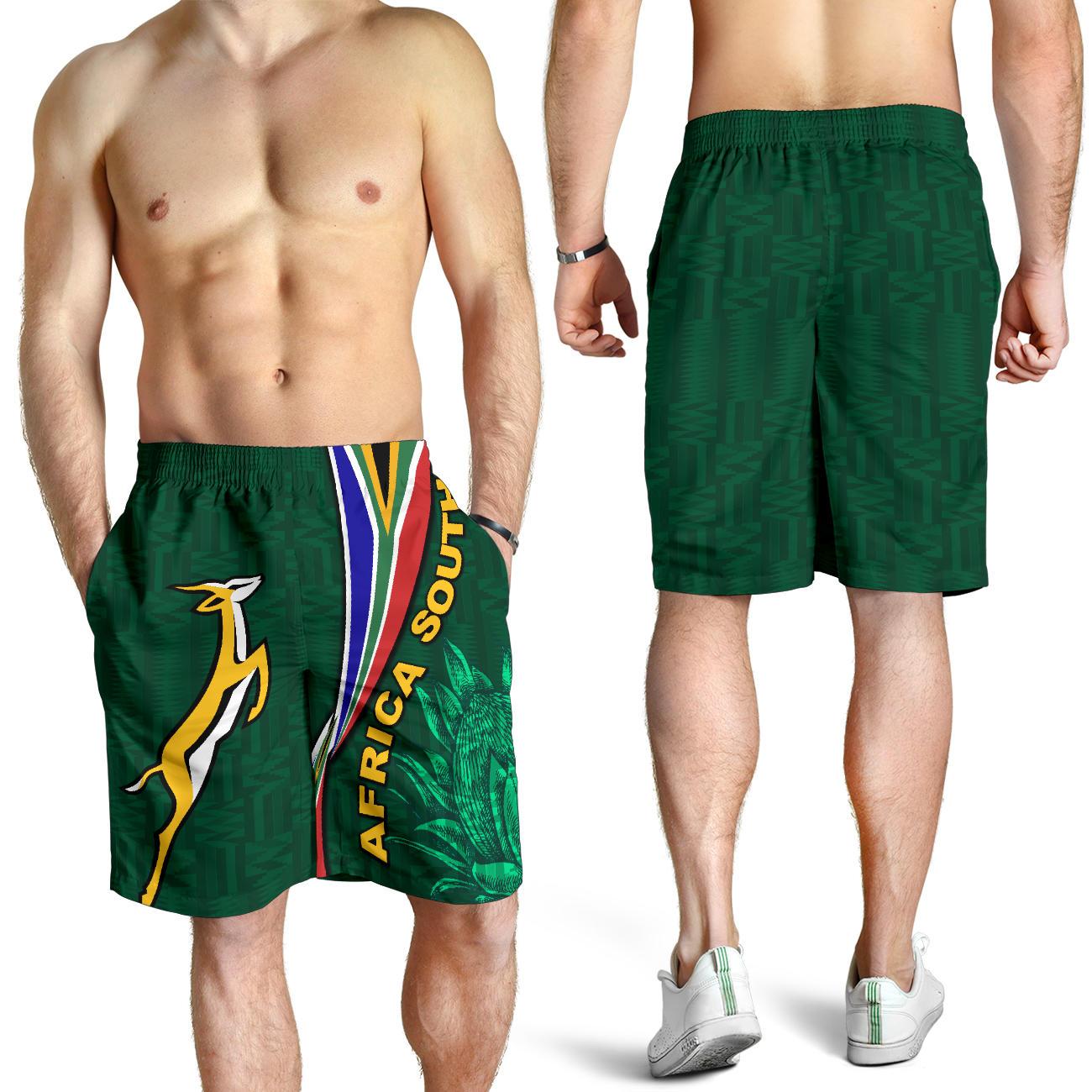 South Africa Men Shorts Springboks Rugby Be Unique - Green - Vibe Hoodie Shop