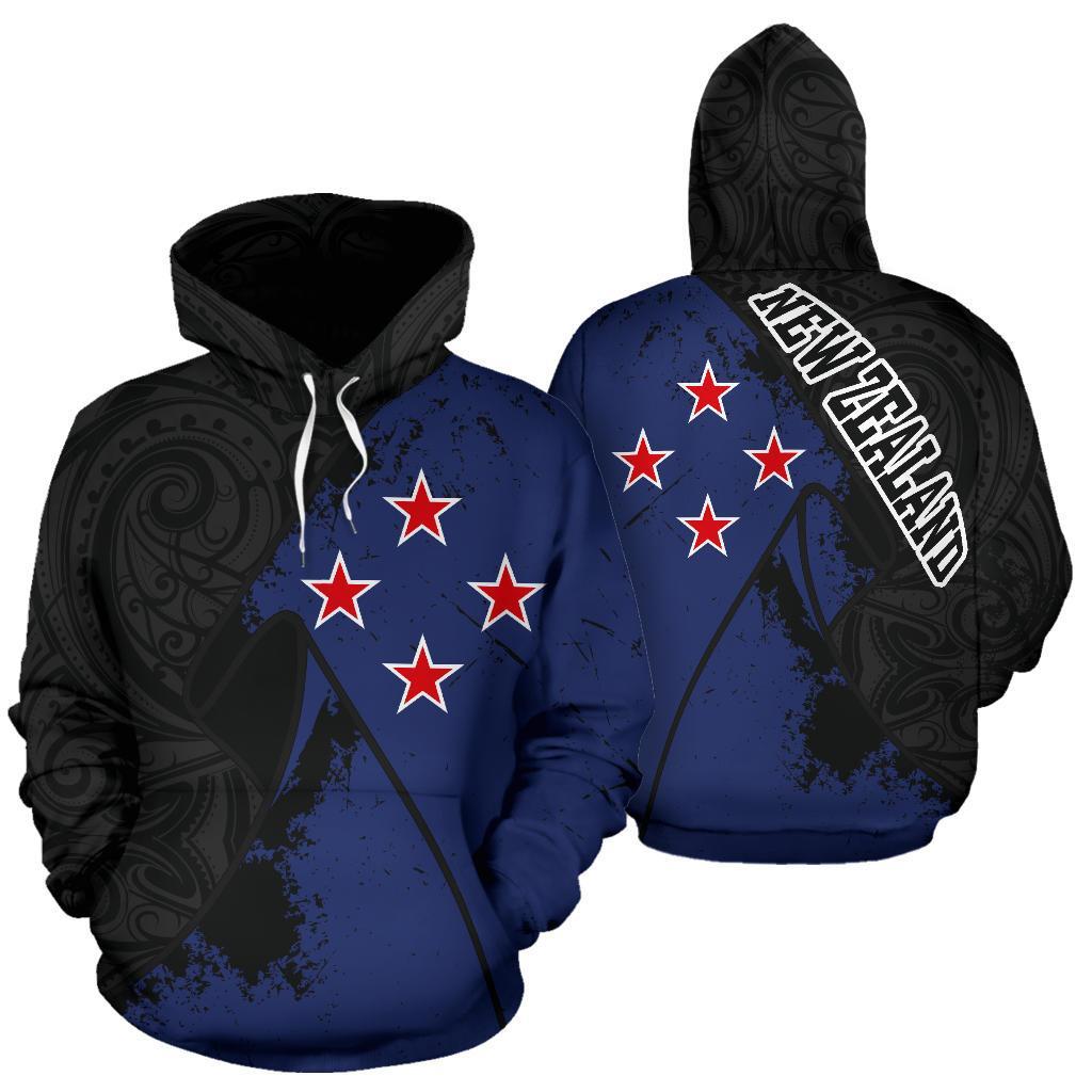 New Zealand Maori Hoodie, New Southern Cross Flag Pullover Hoodie - Vibe Hoodie Shop