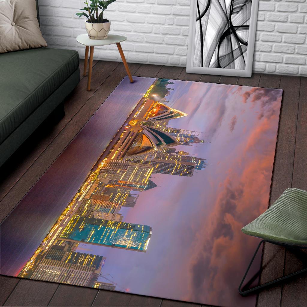 Area Rug - Sydney Opera Rug Sunset Landscape Art - Vibe Hoodie Shop