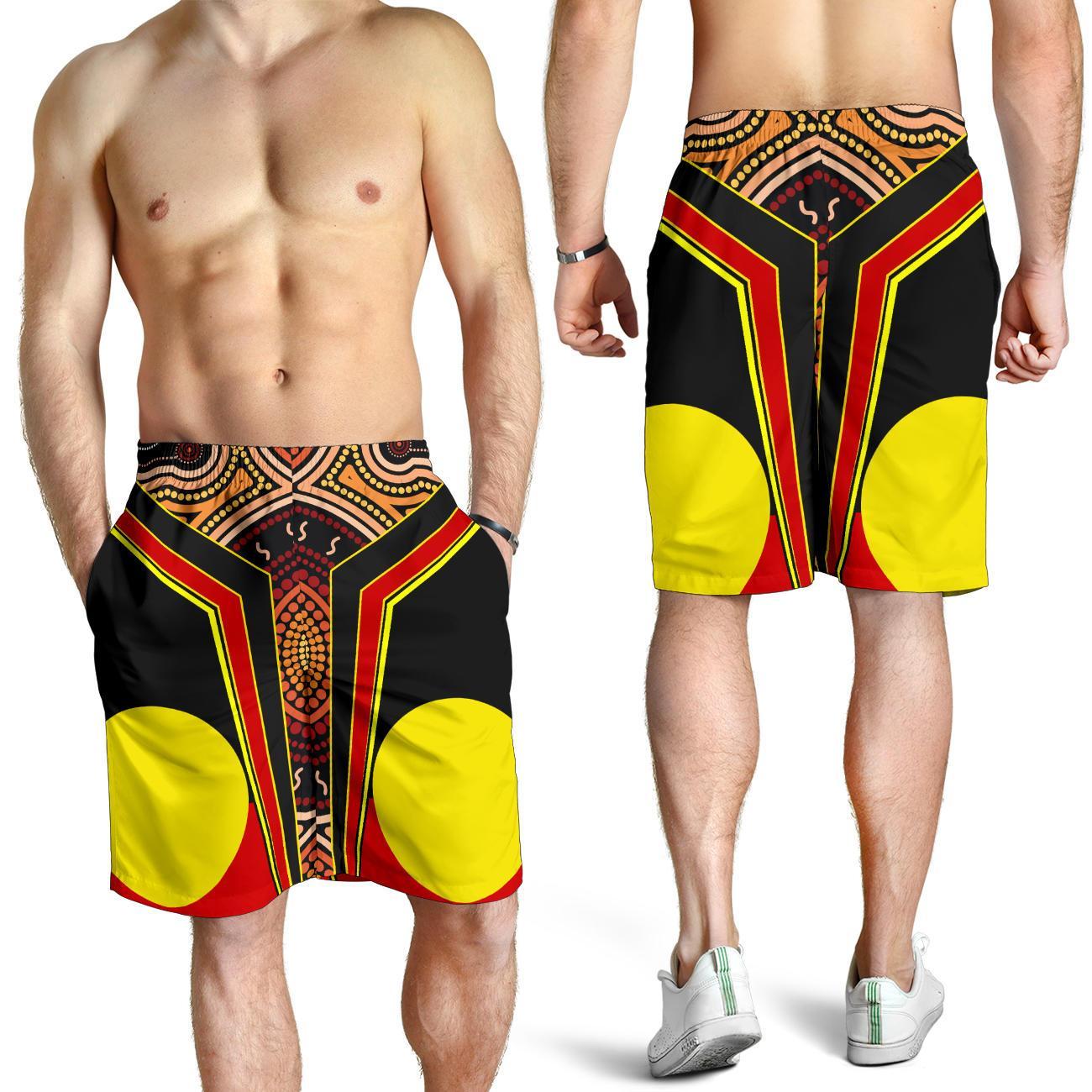 Men's Shorts - Aboriginal With Dot Painting Art - Vibe Hoodie Shop