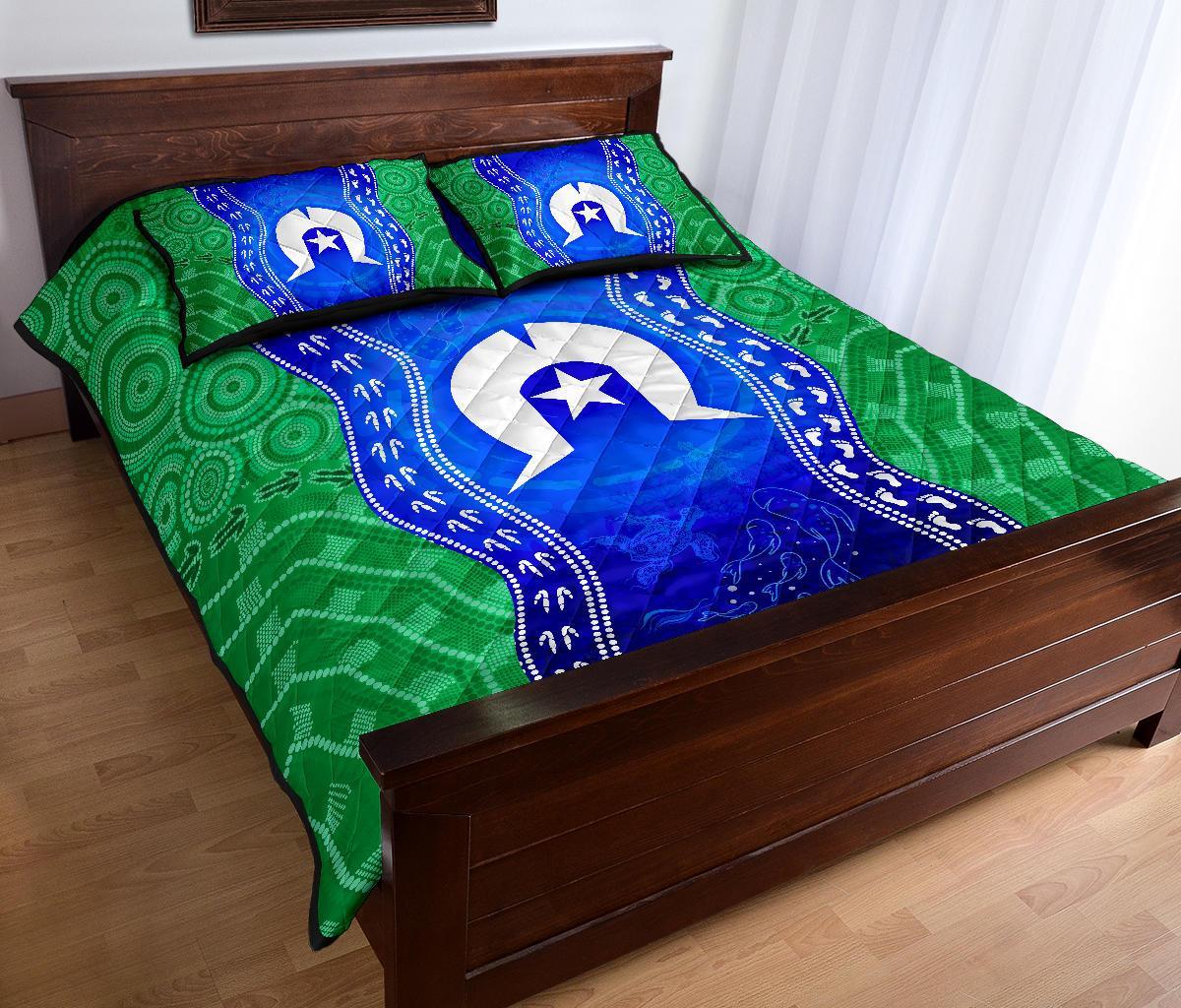 Torres Strait Islanders Quilt Bed Set - Torres Symbol With Aboriginal Patterns - Vibe Hoodie Shop