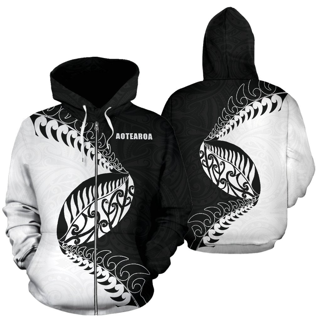 New Zealand Rugby Zip Up Hoodie, Aotearoa Rugby Fern Zipper Hoodie - Vibe Hoodie Shop