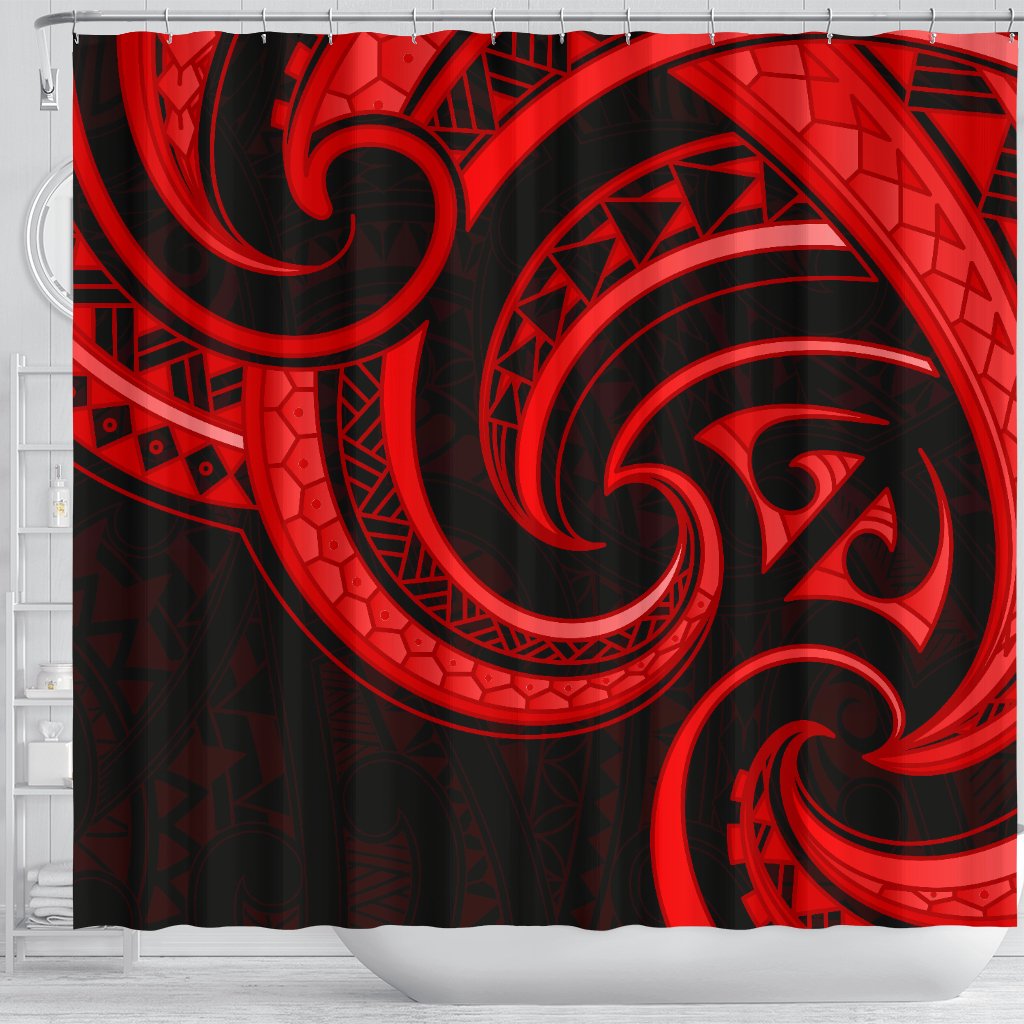 new-zealand-maori-mangopare-shower-curtain-polynesian-red