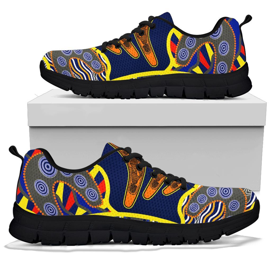 Aboriginal Sneakers, Australian Boomerang Dot Painting Art - Vibe Hoodie Shop