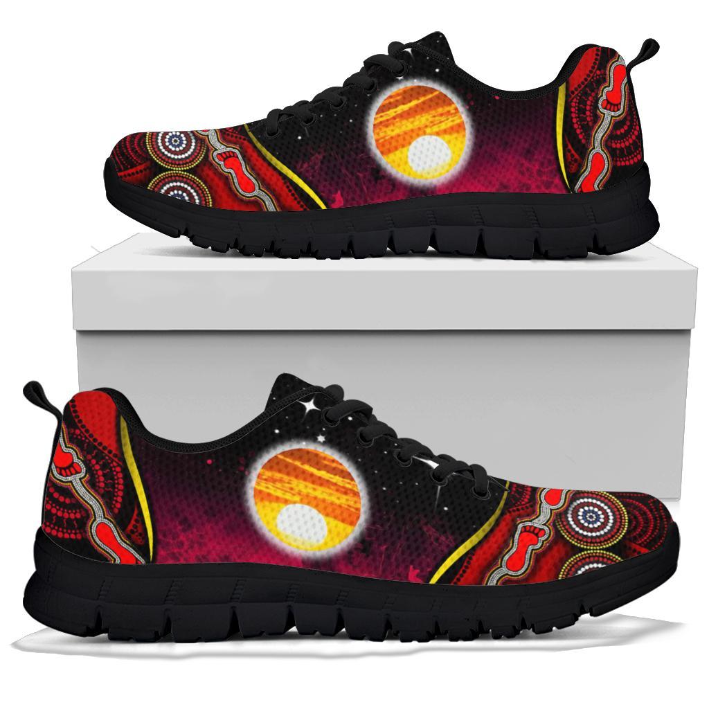 Sneakers - Australian Aboriginal Flags Symbolic Meaning Black - Vibe Hoodie Shop