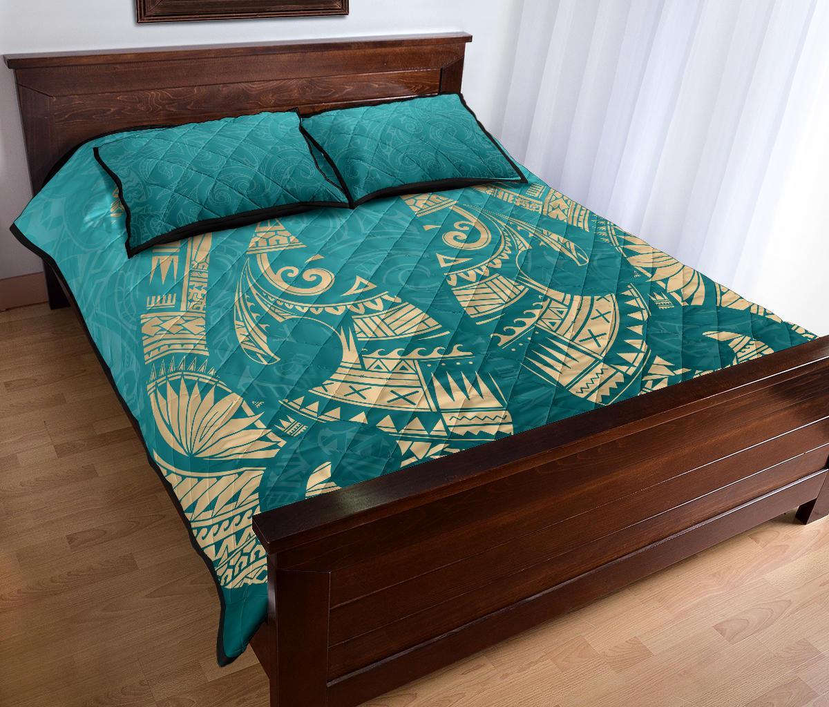 New Zealand Maori Hei Matau Tattoo Quilt Bed Set - Vibe Hoodie Shop