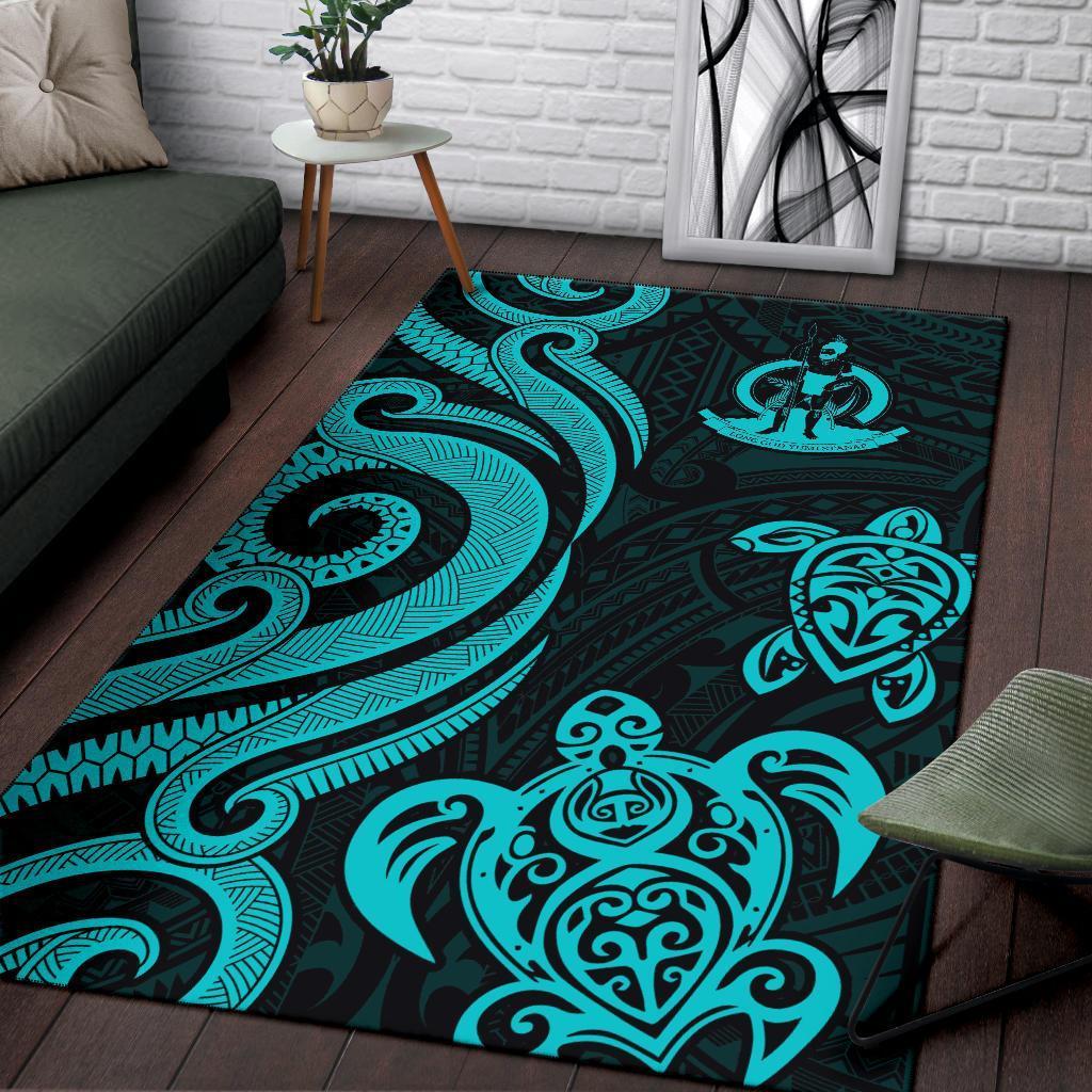 Vanuatu Area Rug - Turquoise Tentacle Turtle - Vibe Hoodie Shop