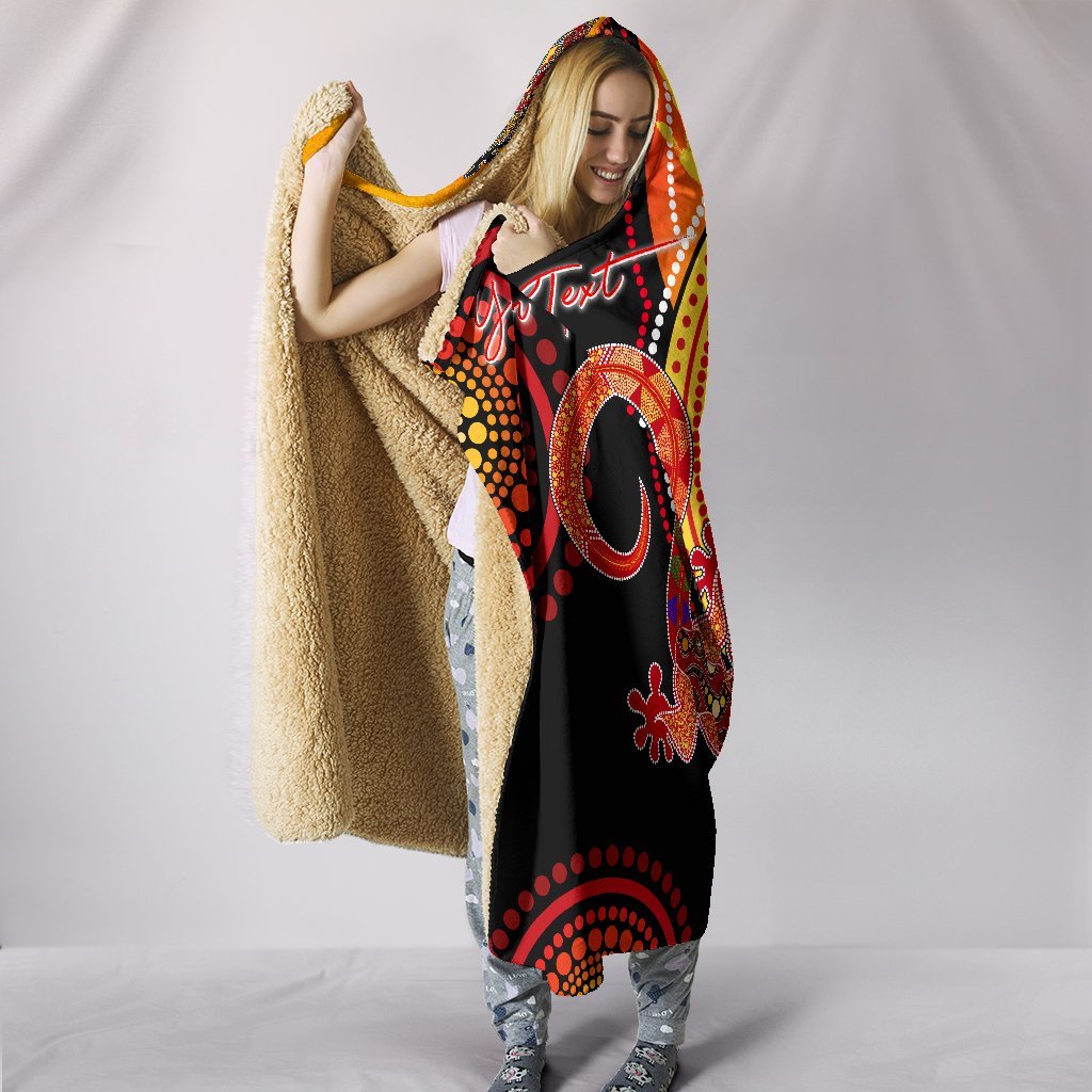 aboriginal-personalised-hooded-blanket-couple-aboriginal-lizards