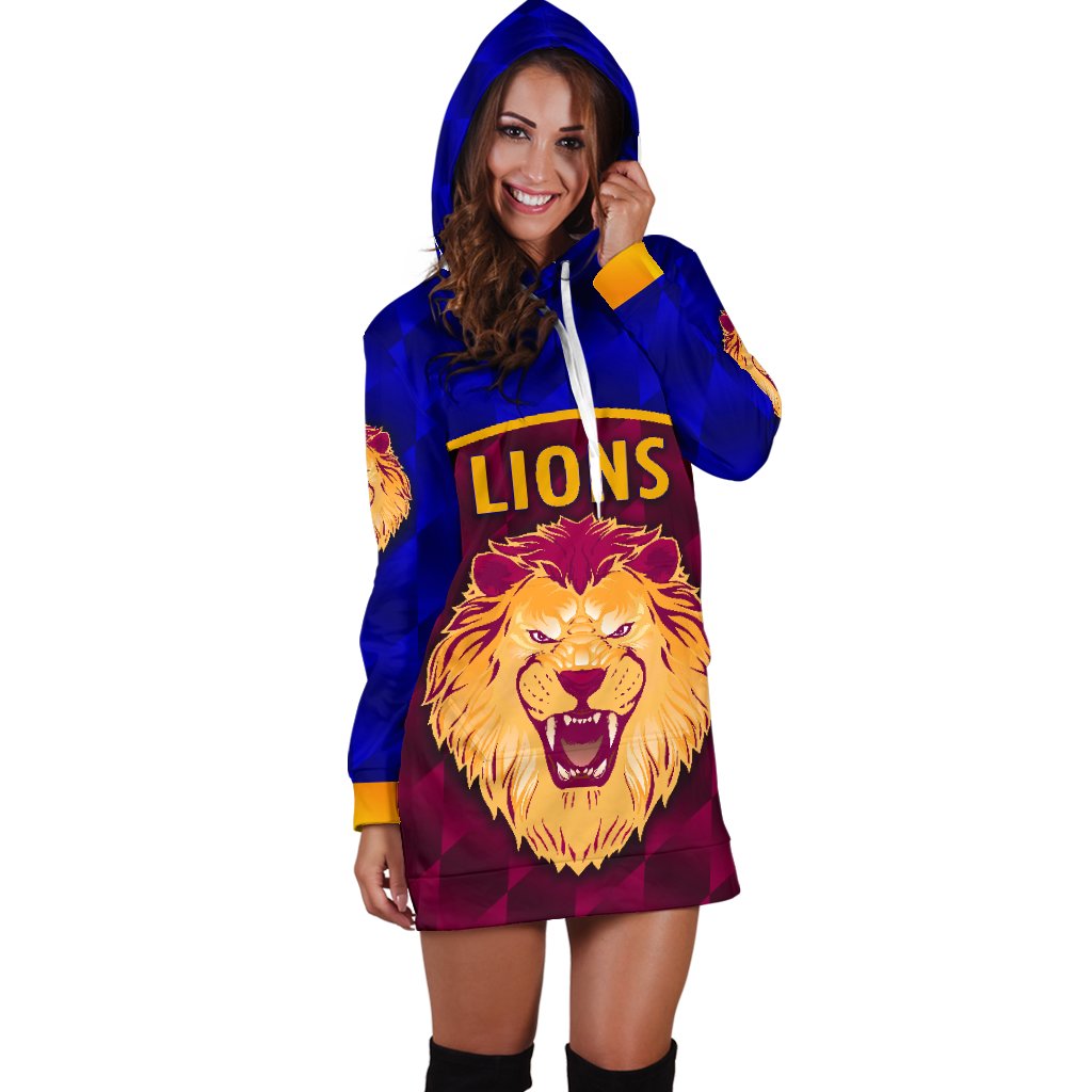 Brisbane Lions Women Hoodie Dress Powerful - Vibe Hoodie Shop