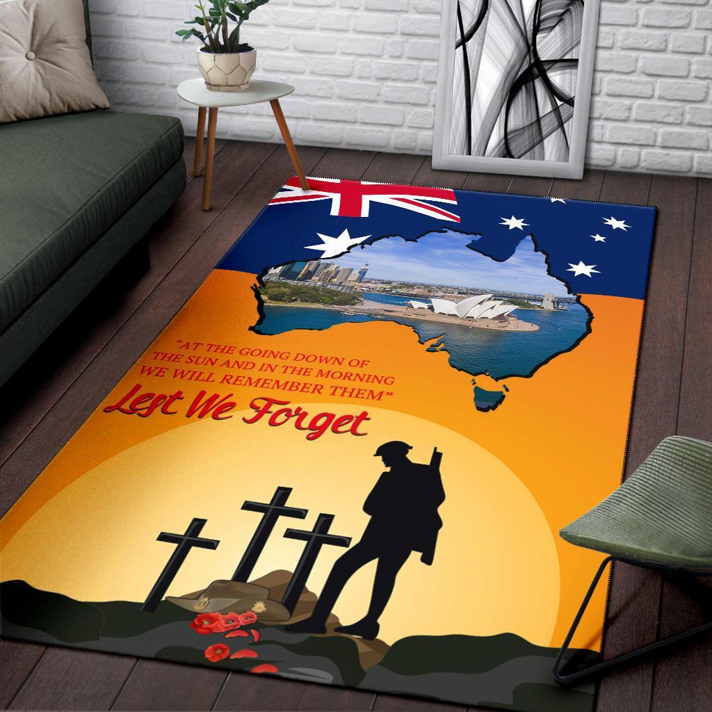 ANZAC Day Area Rug - Today's Peace Is Yesterday's Sacrifice - Vibe Hoodie Shop