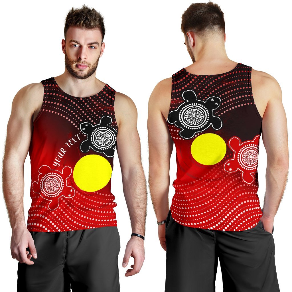 Custom Aboriginal Men's Tank Top - Indigenous Circle Dot Painting Style - - Vibe Hoodie Shop