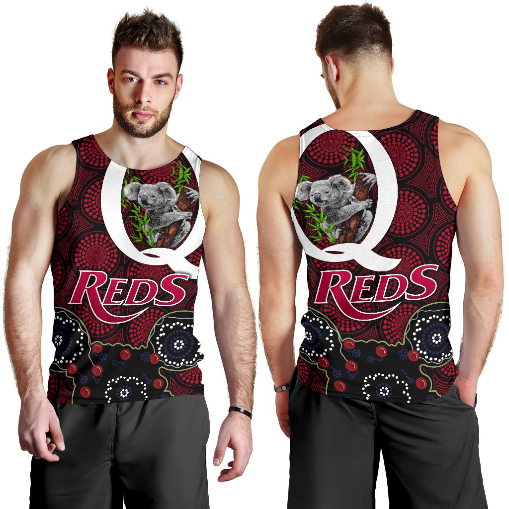 Queensland Men's Tank Top Reds Rugby - Koala - Vibe Hoodie Shop