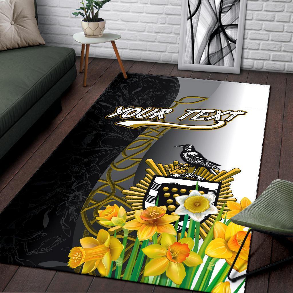 Cornwall Celtic Custom Personalised Area Rug - Daffodil With Seal - Vibe Hoodie Shop