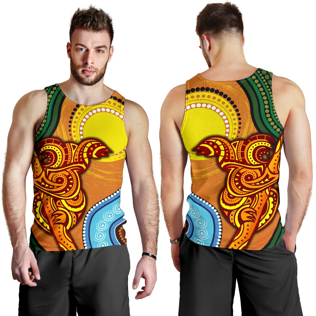 Men's Tank Top - Australian Aboriginal Dot Painting Koala - Vibe Hoodie Shop