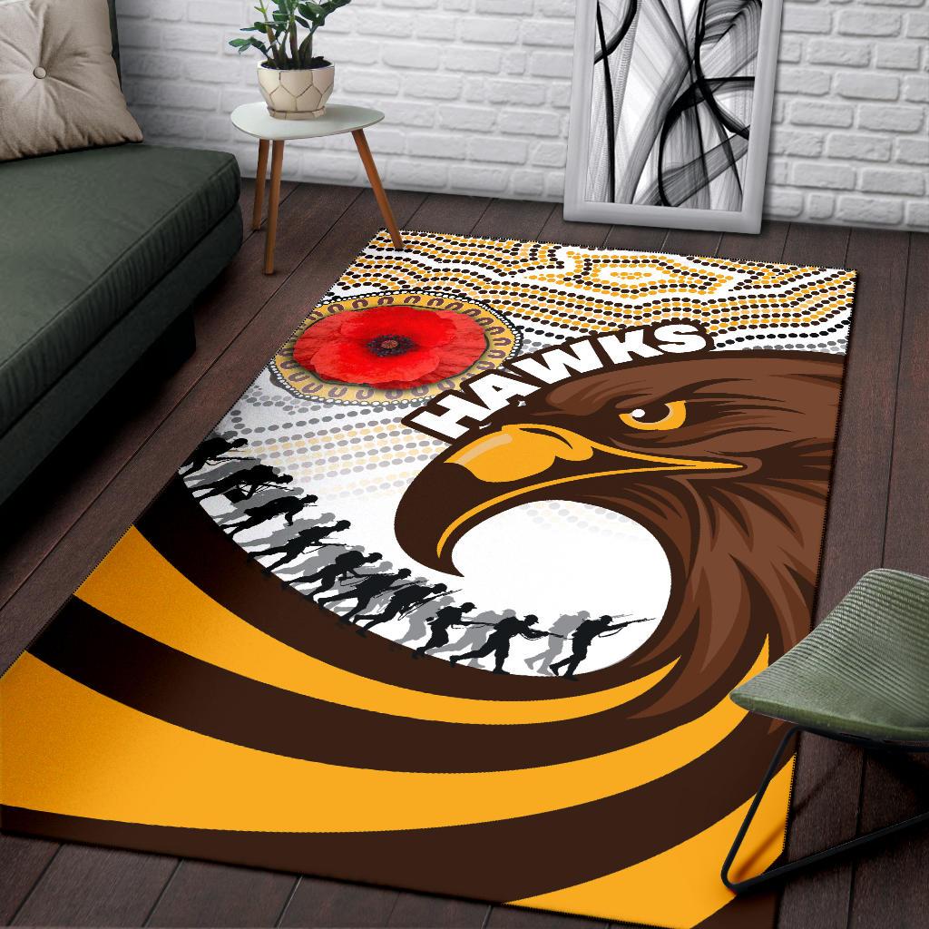 Pride Hawks Area Rug Hawthorn ANZAC Day Aboriginal - Vibe Hoodie Shop