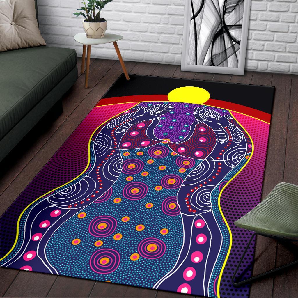 Area Rug - Aboriginal Sublimation Dot Pattern Style (Violet) - Vibe Hoodie Shop