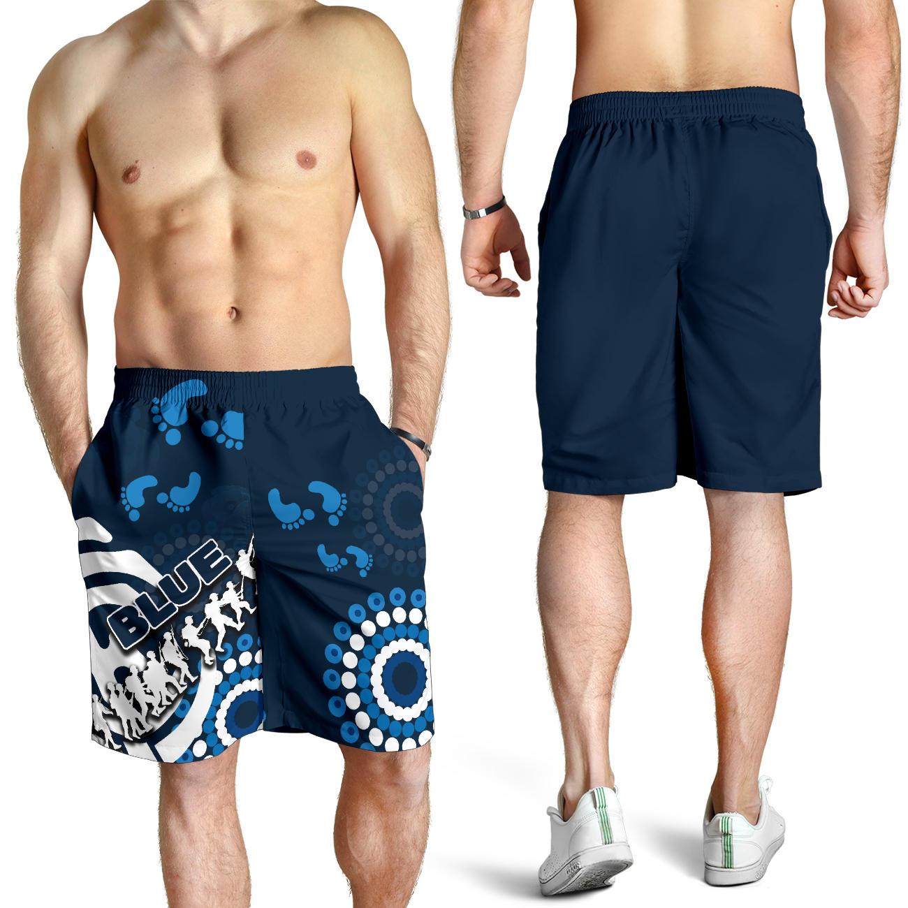 Carlton Blues All Over Print Men's Shorts ANZAC Day - Vibe Hoodie Shop