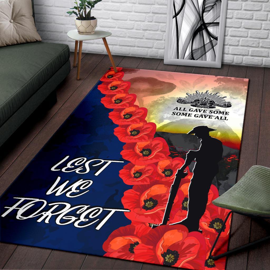 ANZAC Lest We Forget Area Rug - All Gave Some, Some Gave All - - Vibe Hoodie Shop