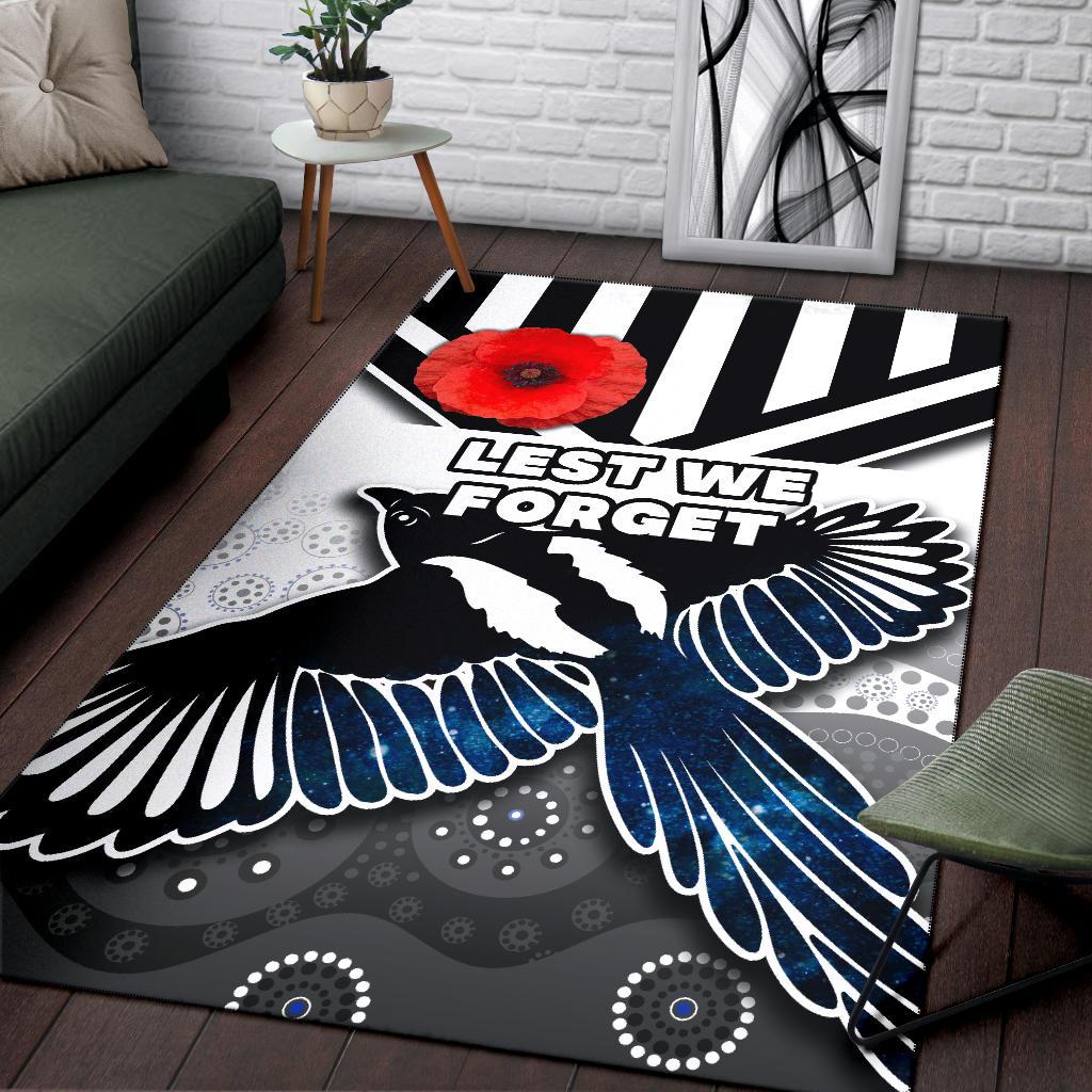 Magpies Area Rug Collingwood ANZAC Day Special Version (2) - Vibe Hoodie Shop