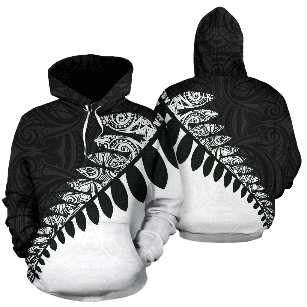 New Zealand Maori Hoodie, Silver Fern Pullover Hoodie - Vibe Hoodie Shop