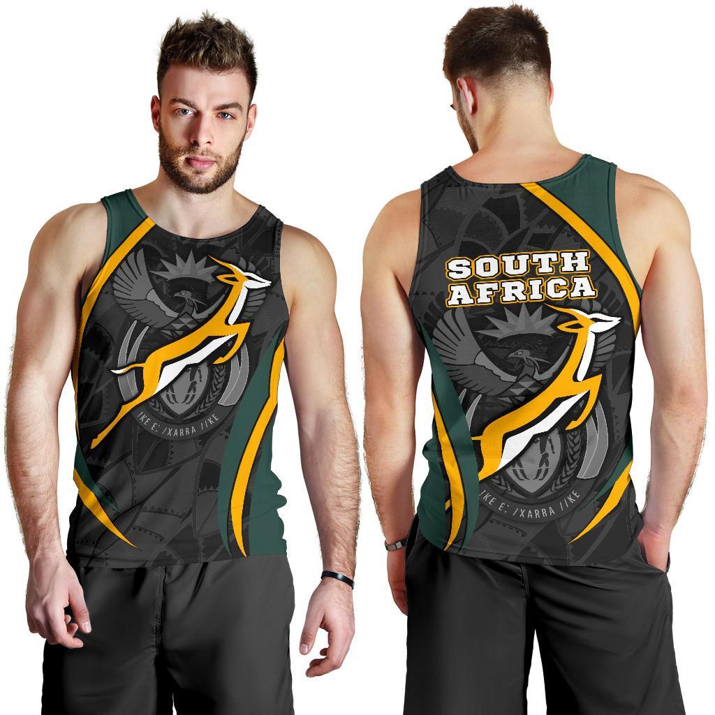 South Africa Men's Tank Top - South African Spirit (Yellow) - Vibe Hoodie Shop