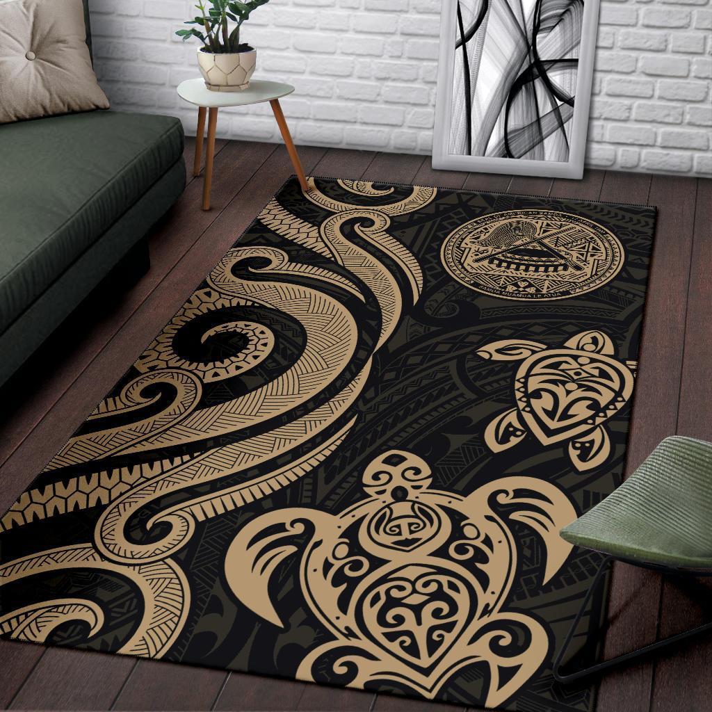 American Samoa Area Rug - Gold Tentacle Turtle - Vibe Hoodie Shop