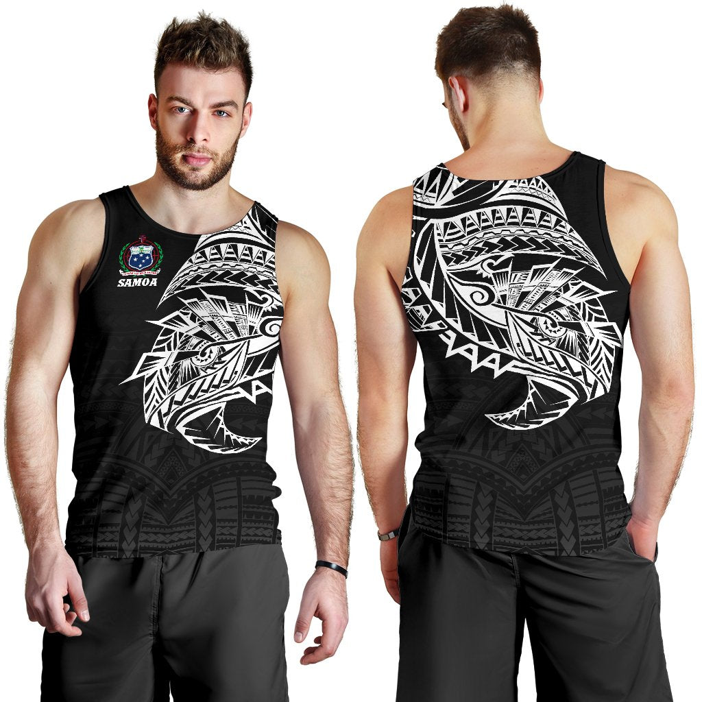 Samoa Tattoo Rugby Style Men's Tank Top Black - Vibe Hoodie Shop