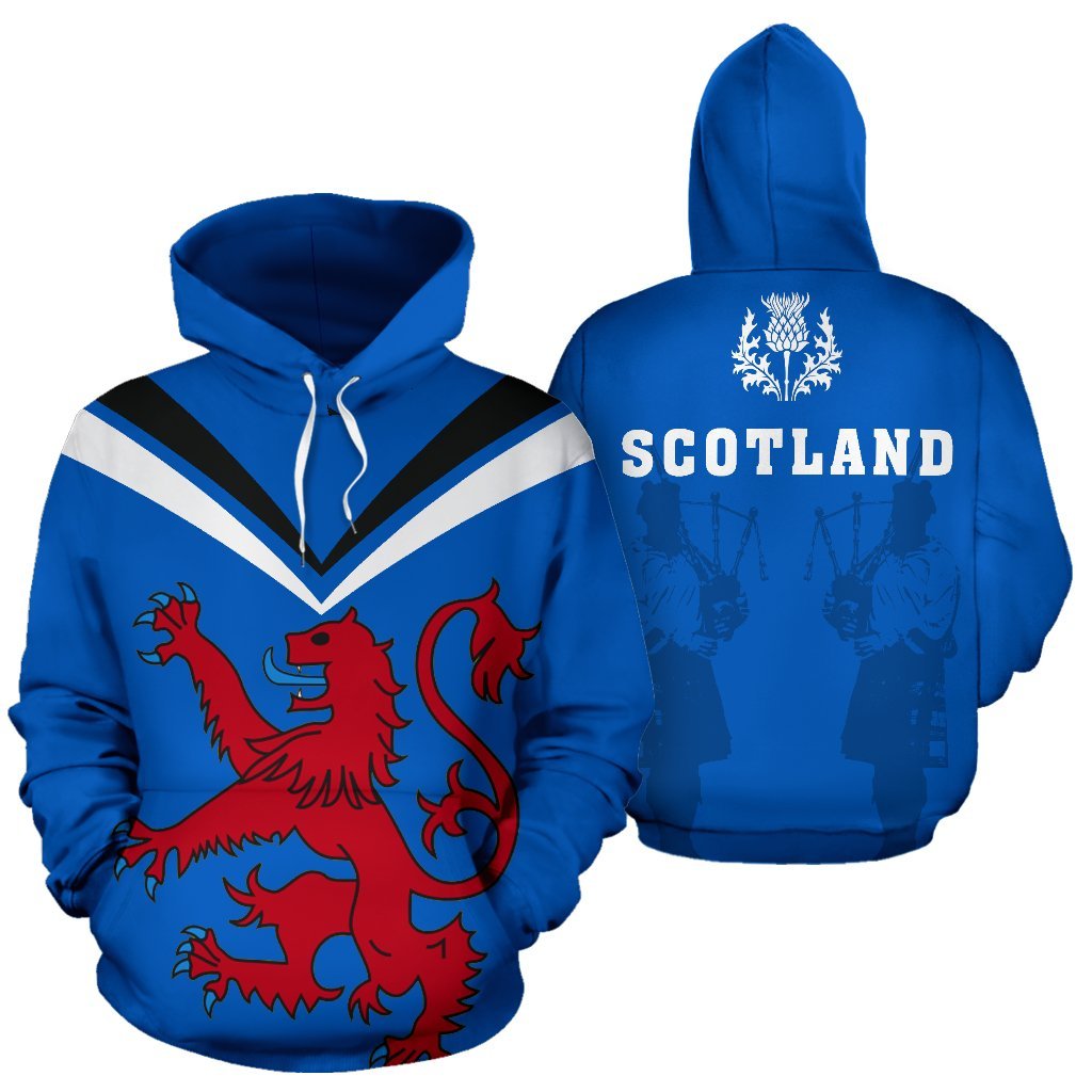 Scotland Thistle And Lion All Over Hoodie - Vibe Hoodie Shop