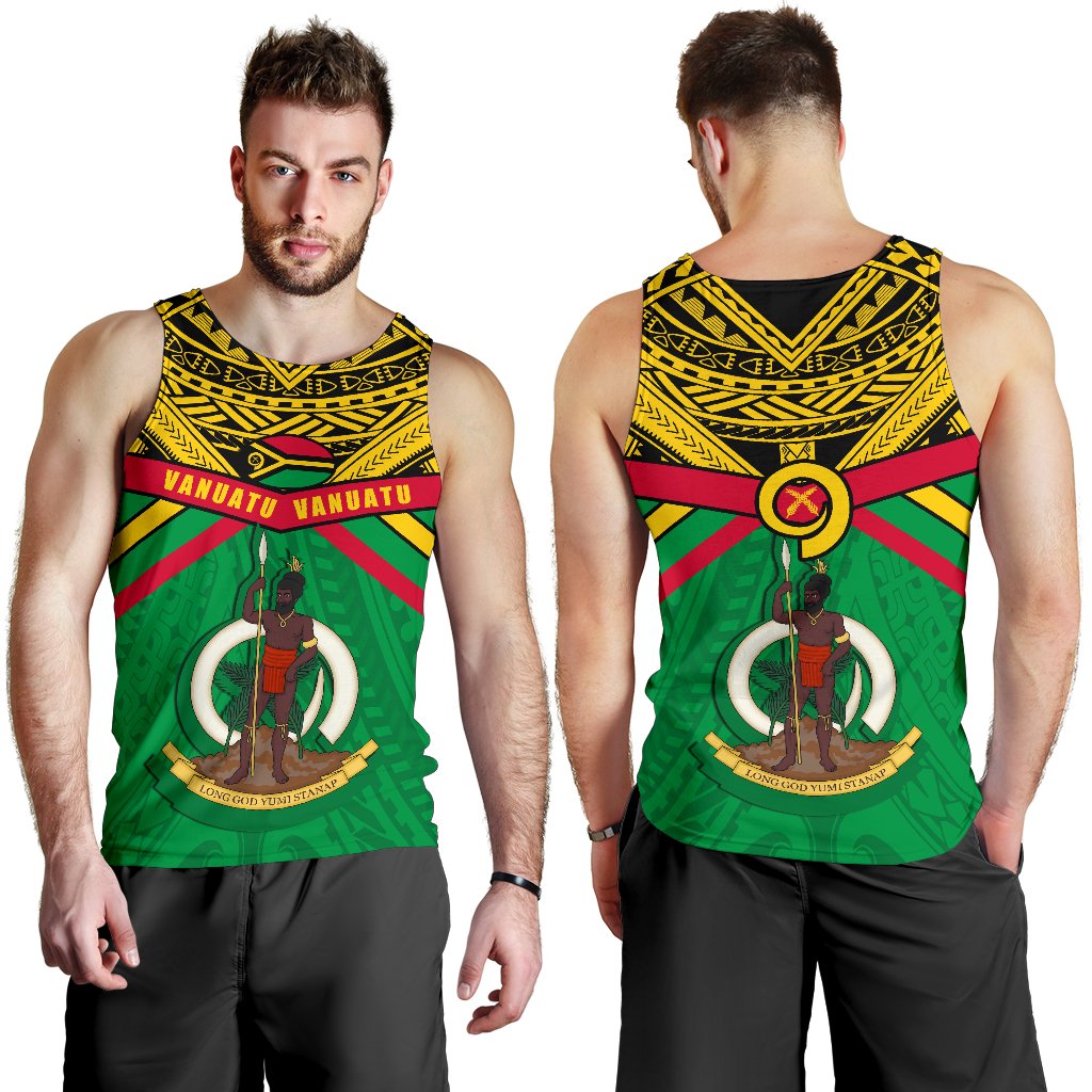 Vanuatu Men Tank Top Simple Coat Of Arms Rugby - Vibe Hoodie Shop