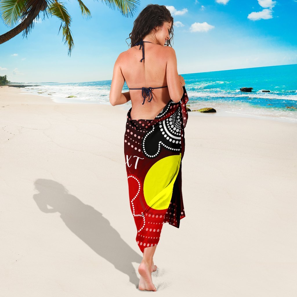 Custom Aboriginal Sarong - Indigenous Circle Dot Painting Style - - Vibe Hoodie Shop