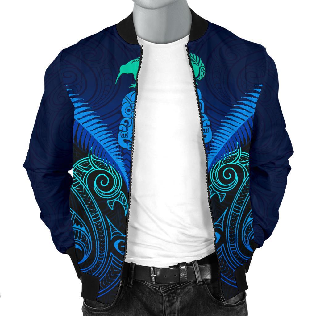 Maori Manaia New Zealand Men Bomber Jacket Blue - Vibe Hoodie Shop