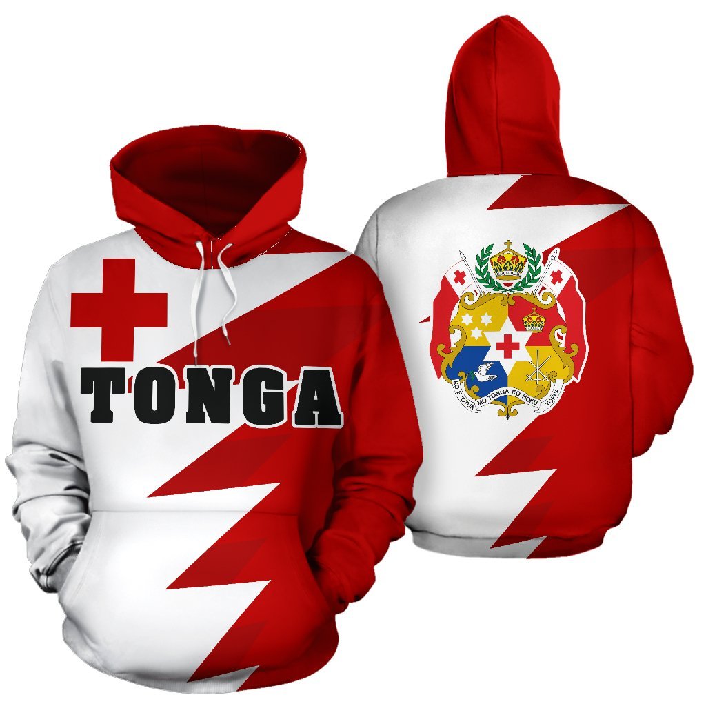 Tonga Flag All Over Print Hoodie - Tooth Style - Vibe Hoodie Shop