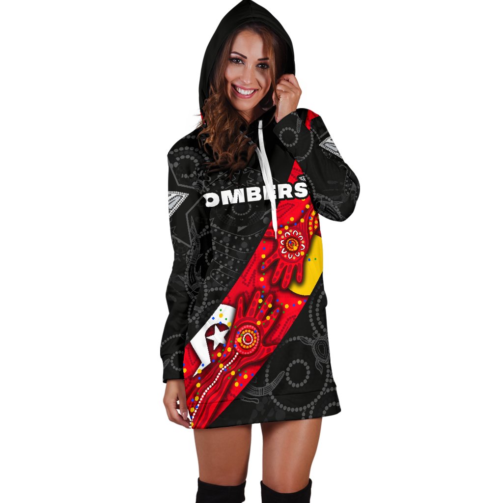 Bombers NAIDOC Week Women's Hoodie Dress Essendon Ingenious - Vibe Hoodie Shop