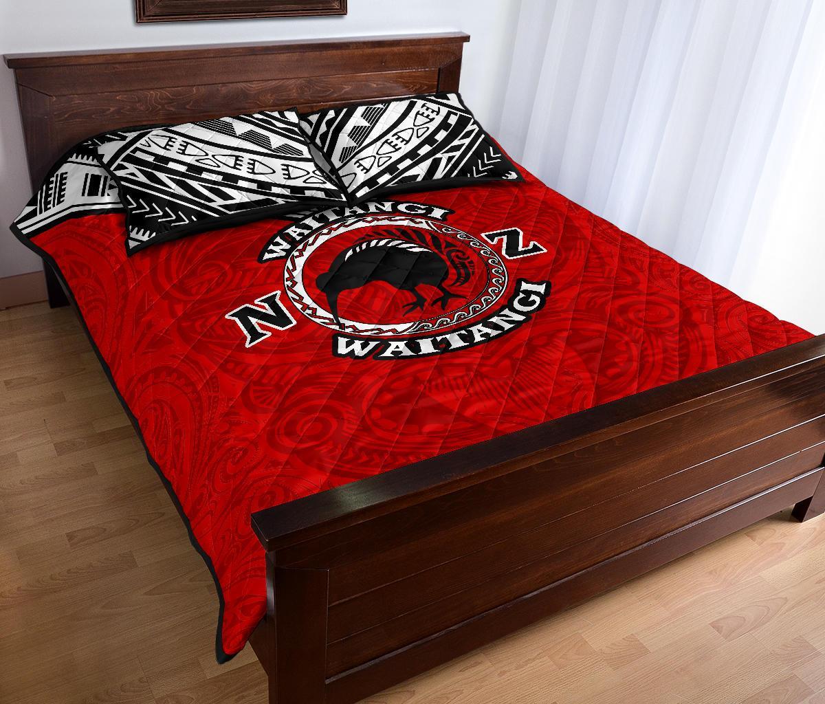 New Zealand Maori Quilt Bed Set Waitangi Day - Red - Vibe Hoodie Shop