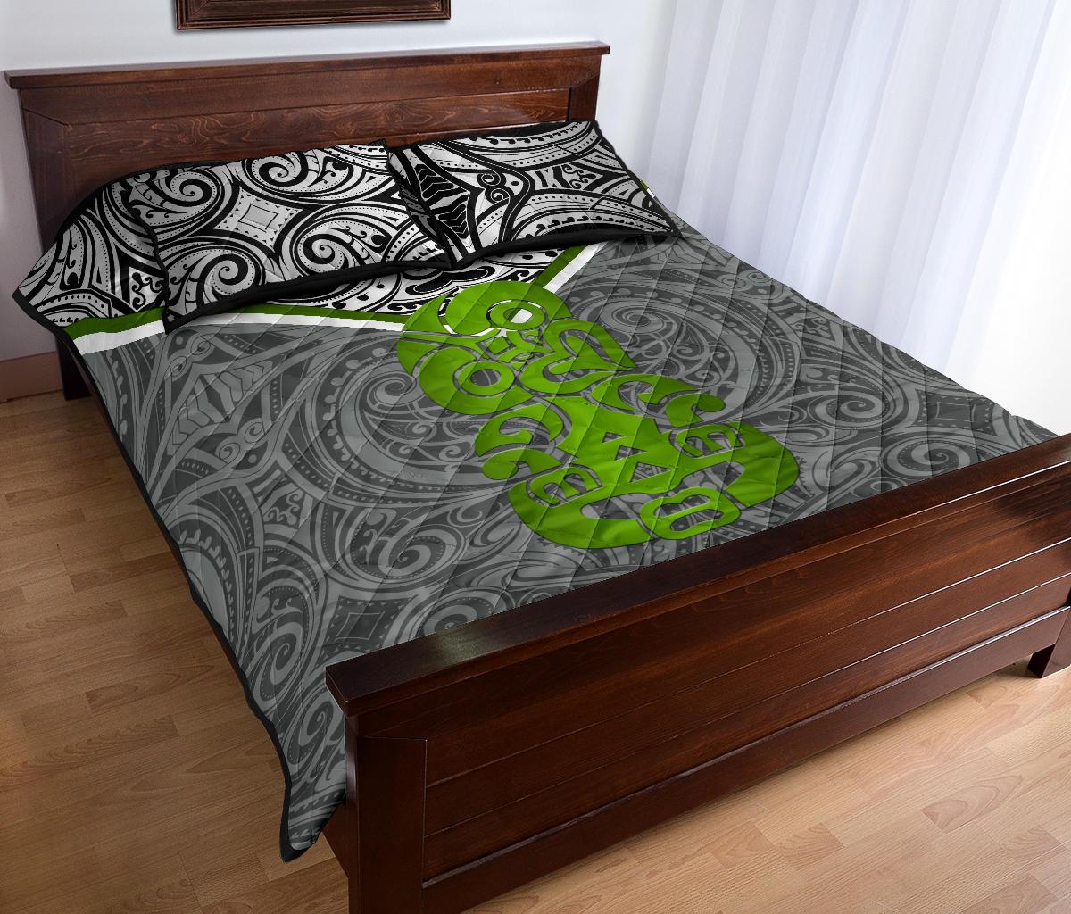 New Zealand Maori Rugby Quilt Bed Set Pride Version - Gray - Vibe Hoodie Shop