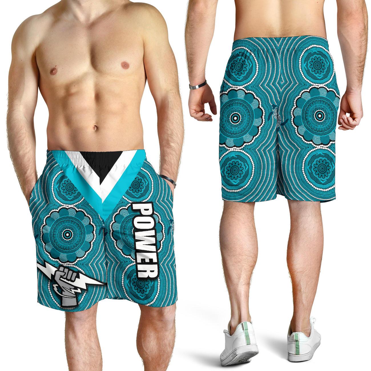 Port Adelaide All Over Print Men's Shorts Power - Vibe Hoodie Shop