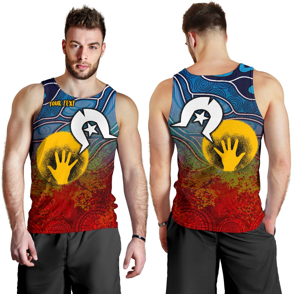 Custom Aboriginal Men's Tank Top - Aboriginal and Torres Strait Islanders Flag - Vibe Hoodie Shop