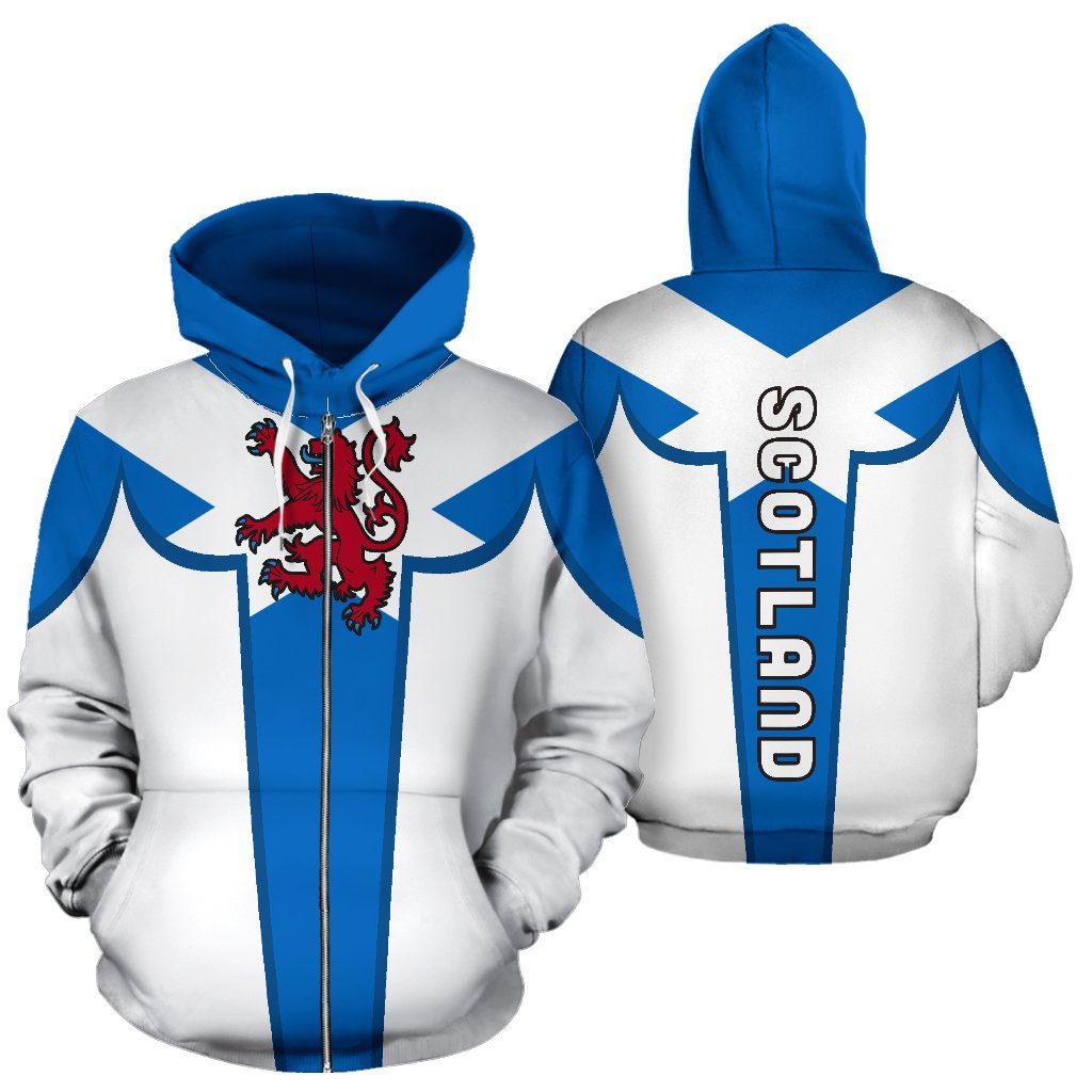 Scotland Flag Zip - Up Hoodie - Curve Style - Vibe Hoodie Shop