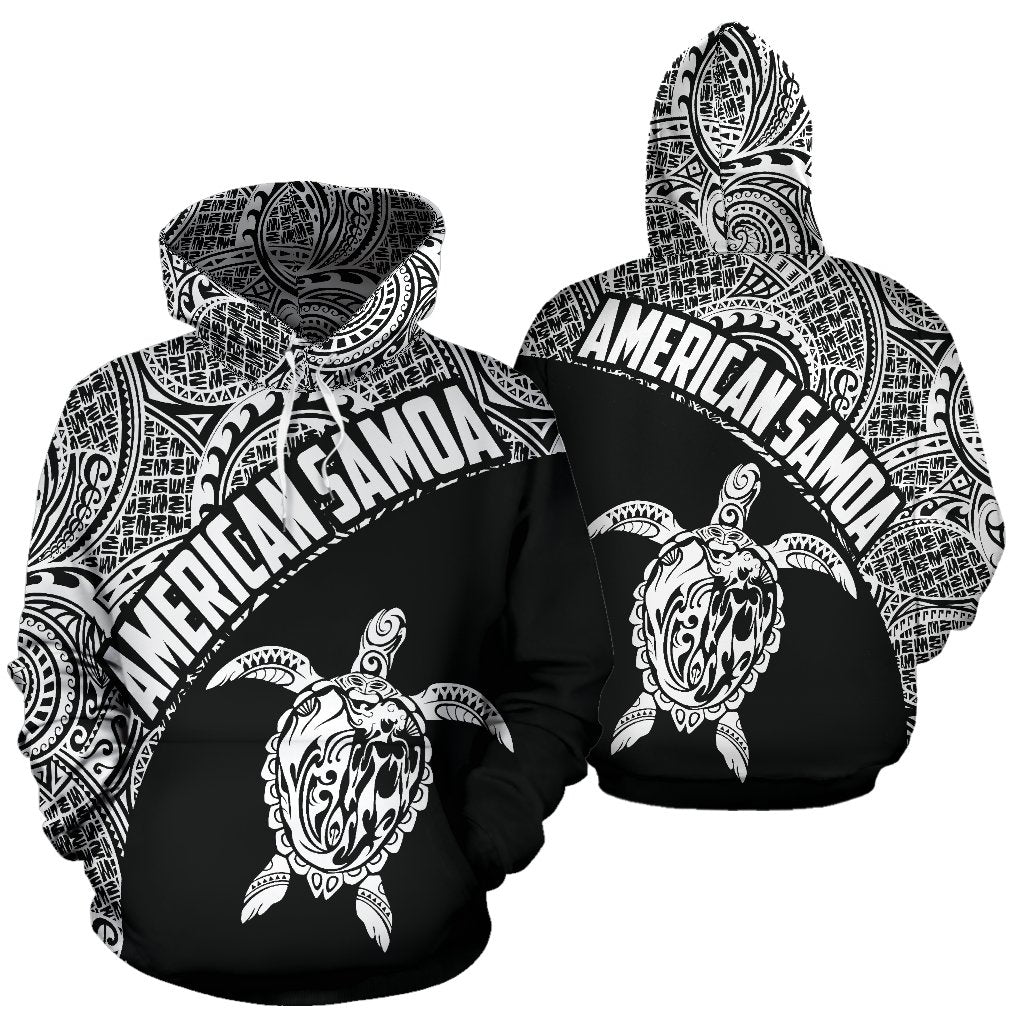 American Samoa Hoodie Turtle Mermaid Polynesian Wave - White Version - Vibe Hoodie Shop