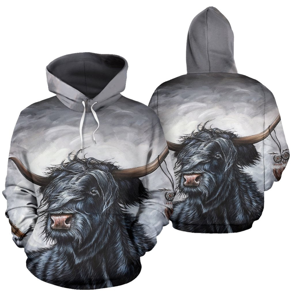 Scotland Hoodie - Scottish Highland Cow - Vibe Hoodie Shop