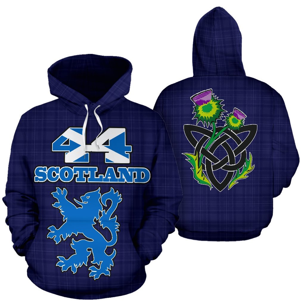 Scotland Phone Code All Over Hoodie - Vibe Hoodie Shop