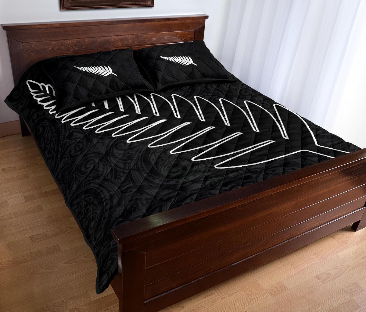 Quilt Bed Set New Zealand Silver Fern Rugby - Vibe Hoodie Shop
