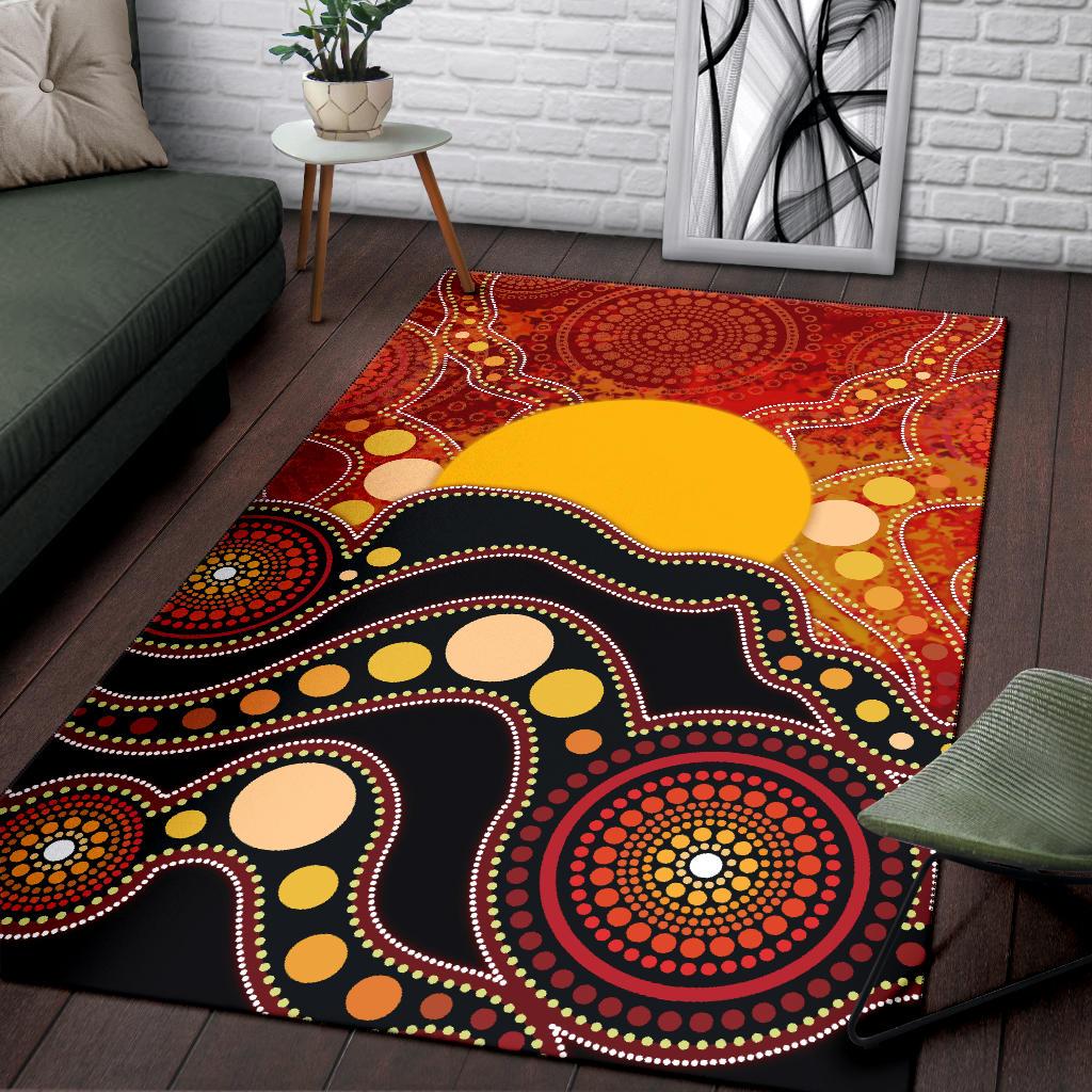 Aboriginal Area Rug, Aboriginal Lives Matter Flag Dot Painting Art - Vibe Hoodie Shop