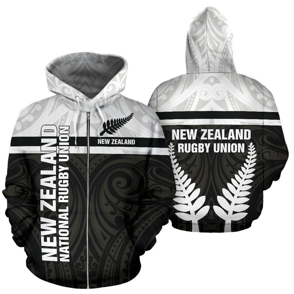 New Zealand Rugby Zip - Up Hoodie - Horizontal Style - Vibe Hoodie Shop