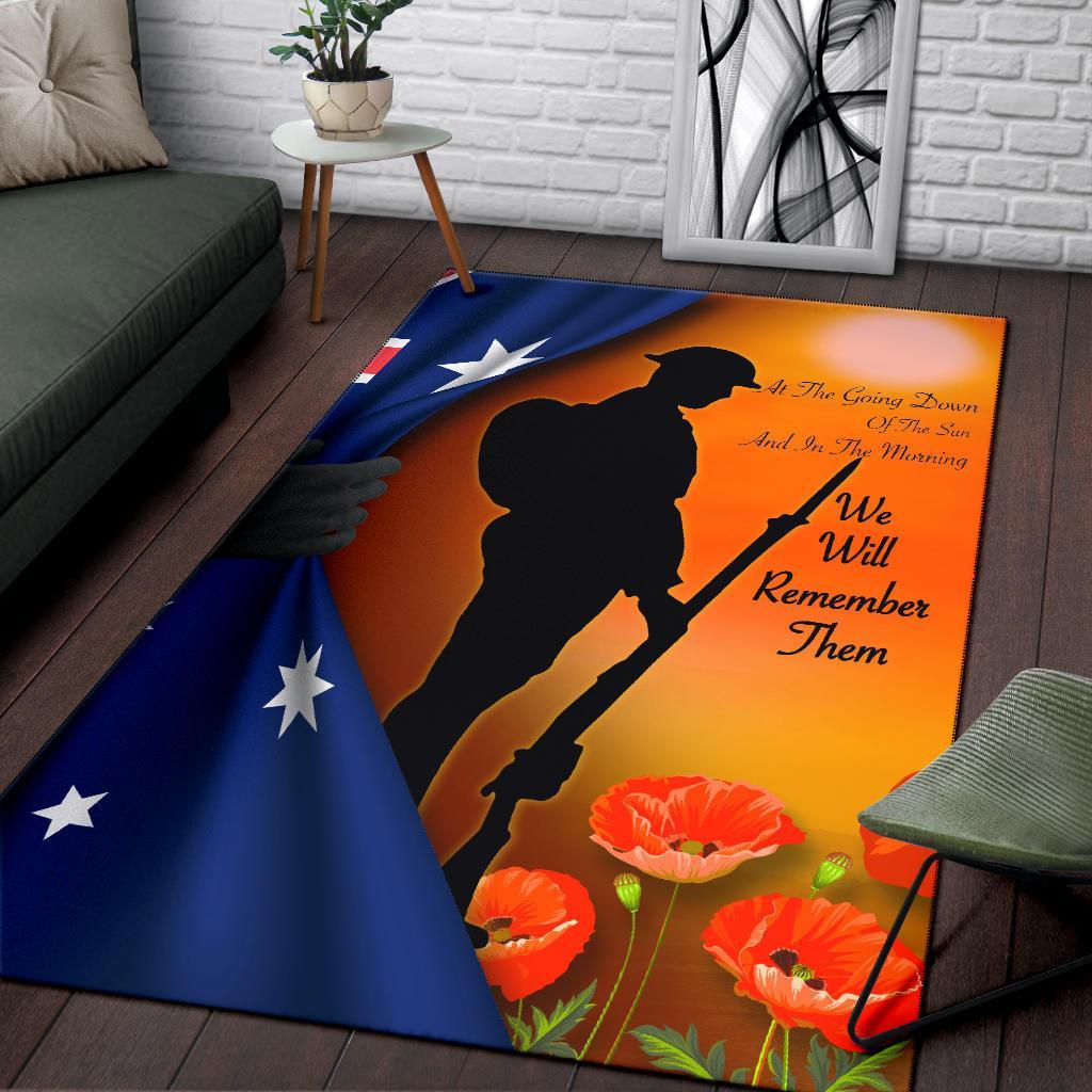 ANZAC Area Rug - We Will Remember Them Ver02 - Vibe Hoodie Shop