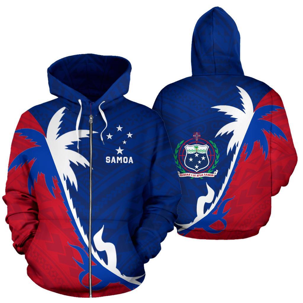 Samoa Coconut Tree Zip Up Hoodie - Vibe Hoodie Shop