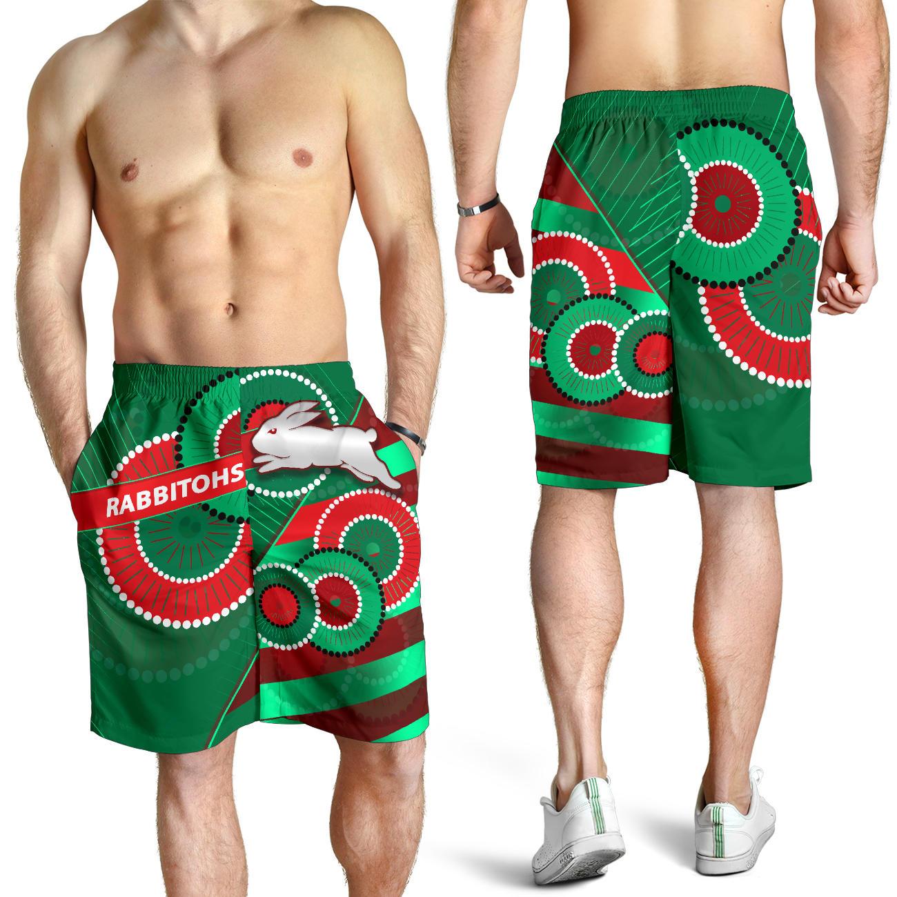 Rabbitohs Men Shorts Indigenous Bravery - Vibe Hoodie Shop