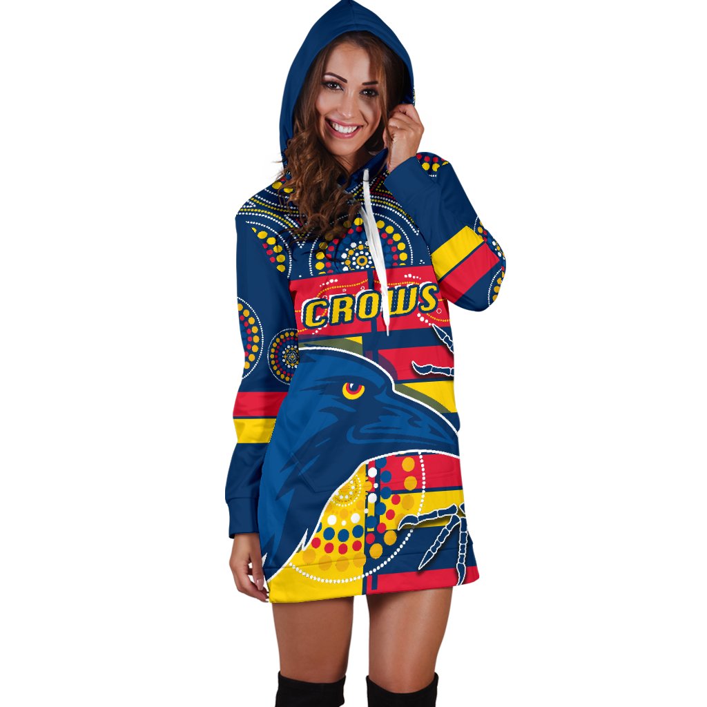 Adelaide Women Hoodie Dress Indigenous Crows - Vibe Hoodie Shop