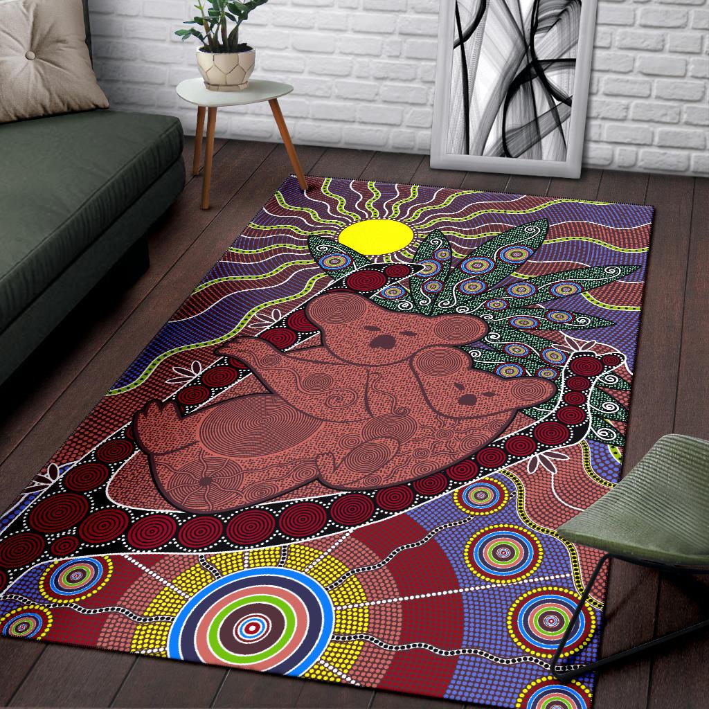 Aboriginal Area Rug, Koala Sun Dot painting Circle Patterns - Vibe Hoodie Shop