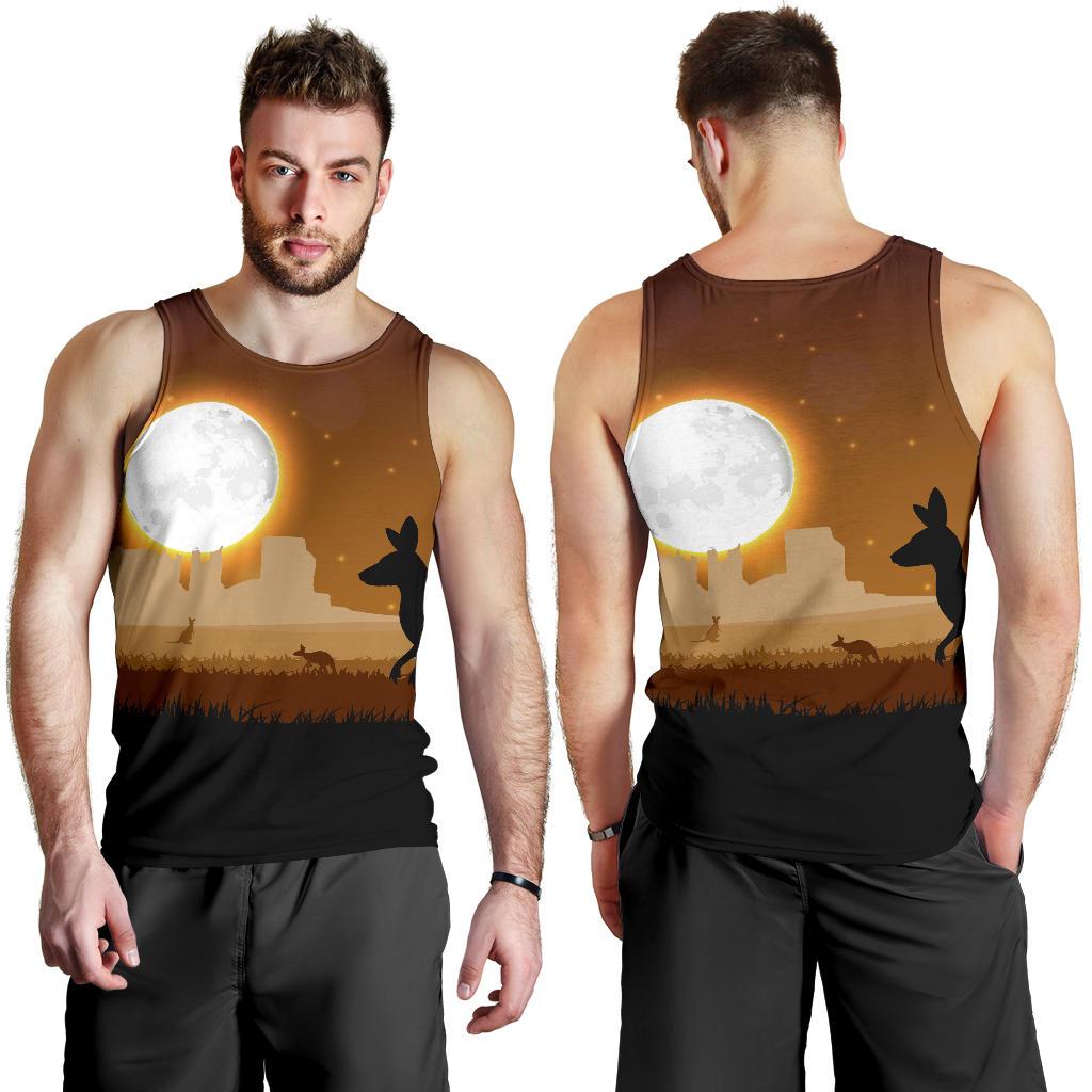 Men Tank Top - Kangaroo Mens Tank Full Moon - Vibe Hoodie Shop